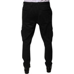 Dolce & Gabbana Black Viscose Cargo Men Casual Pants