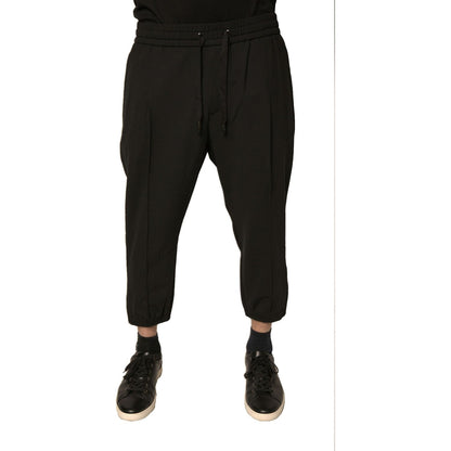 Dolce & Gabbana Black Wool Jogger Jogging Pants