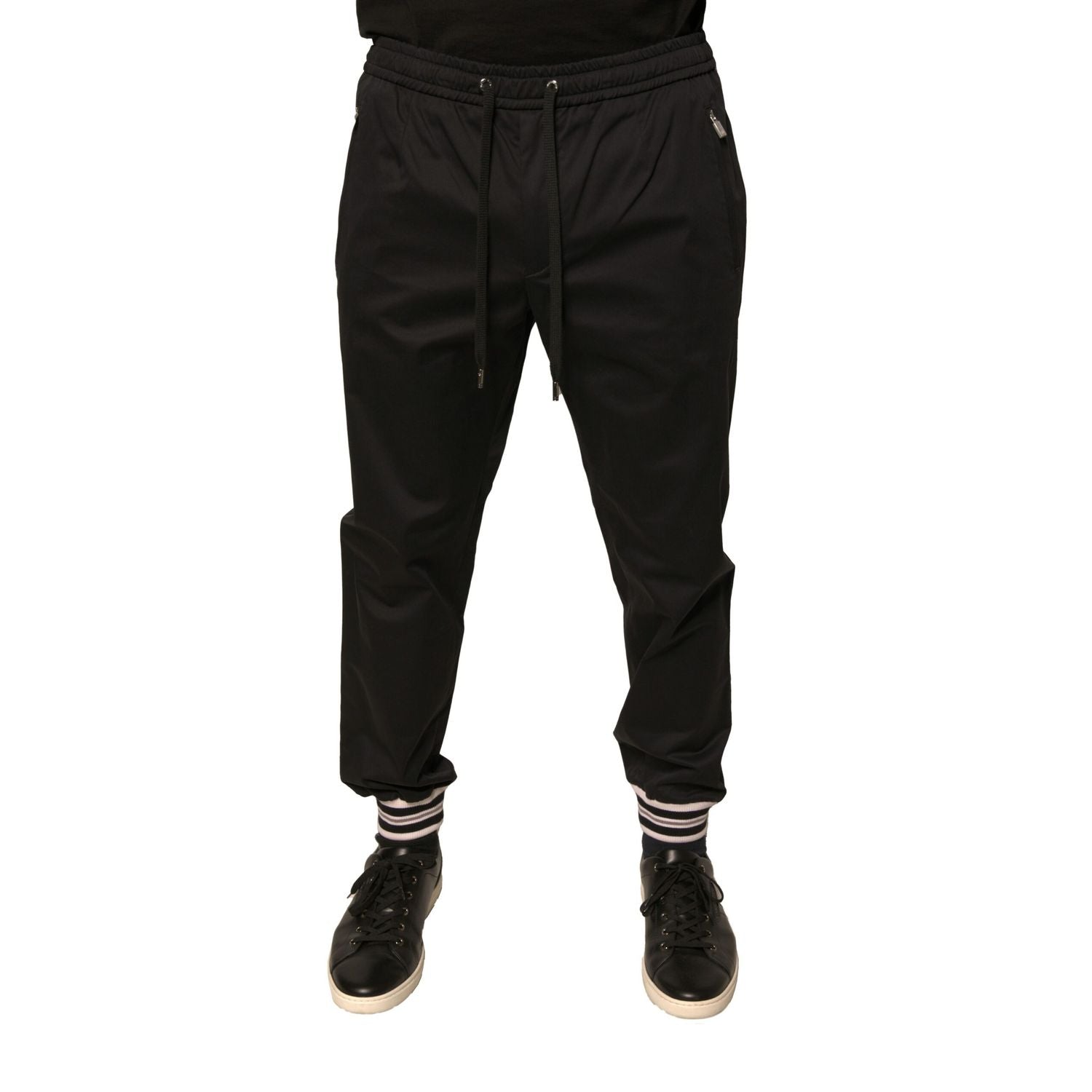 Dolce & Gabbana Black Cotton Stretch Jogger Sweatpants Pants