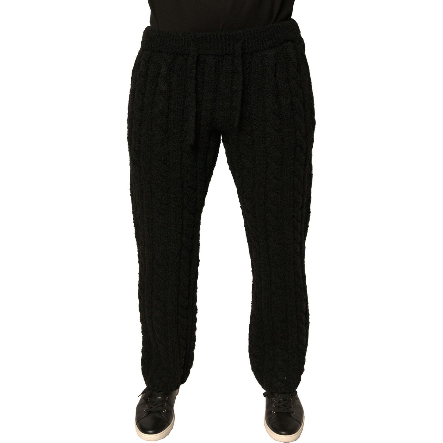 Dolce & Gabbana Black Wool Knitted Skinny Pants