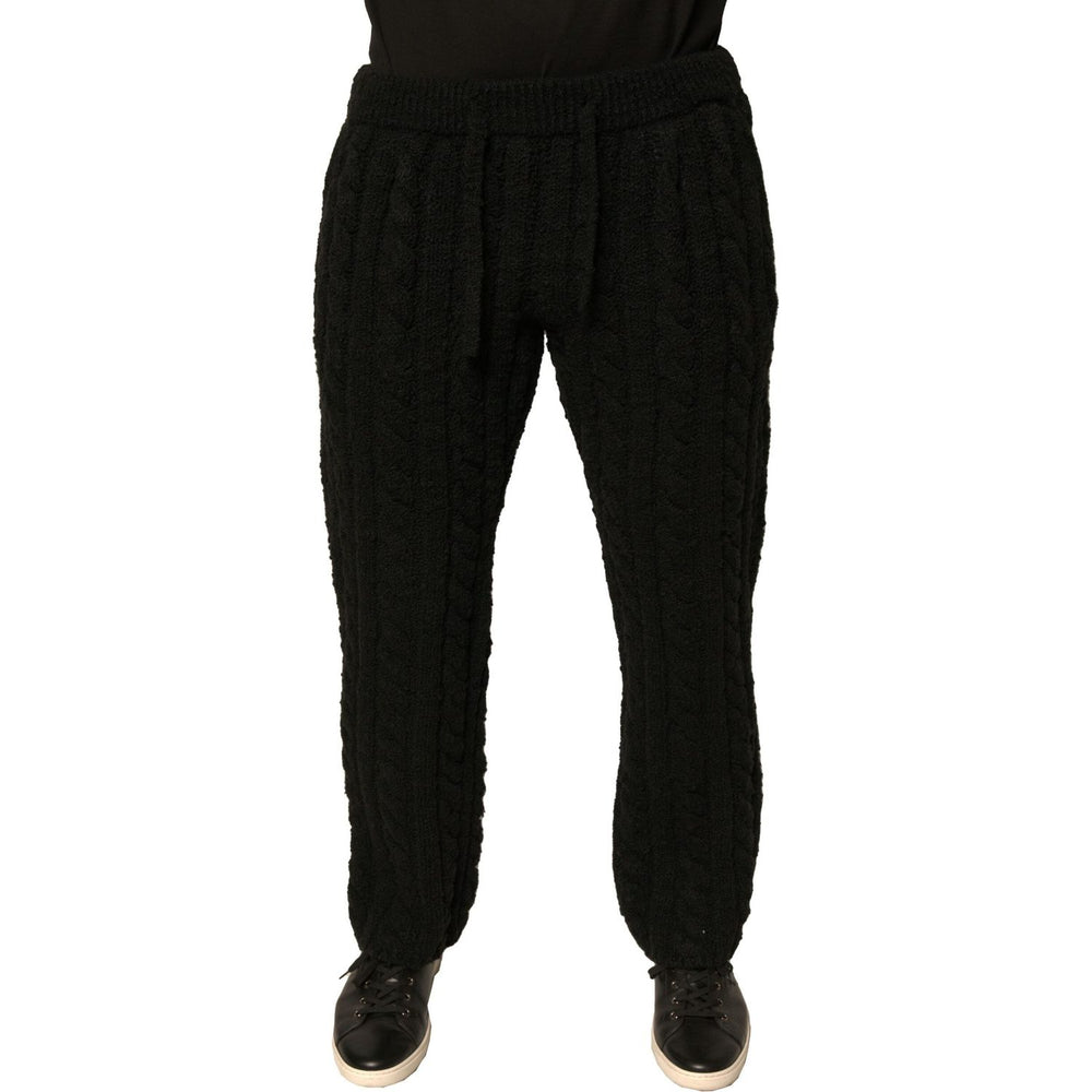 Dolce & Gabbana Black Wool Knitted Skinny Pants