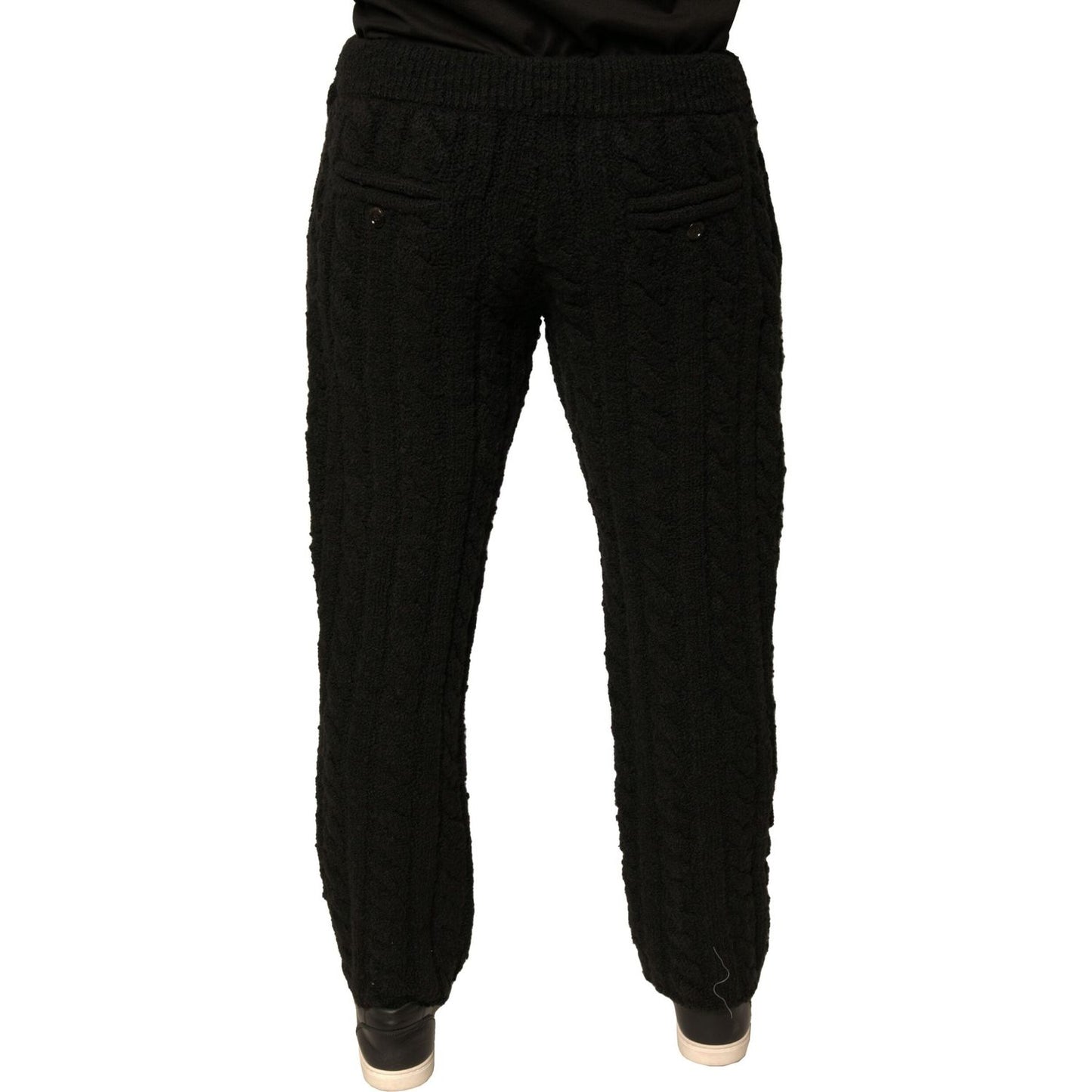 Dolce & Gabbana Black Wool Knitted Skinny Pants