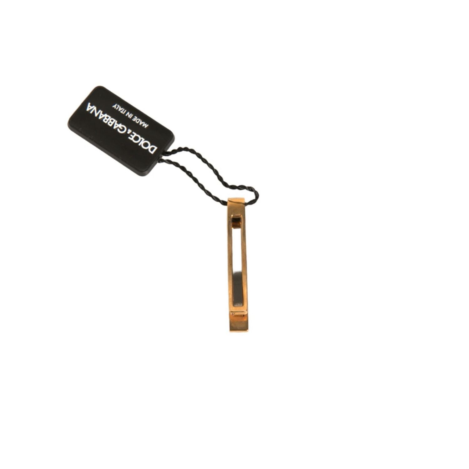 Dolce & Gabbana Gold Tone Brass Crystal Branded Tie Clip Bar
