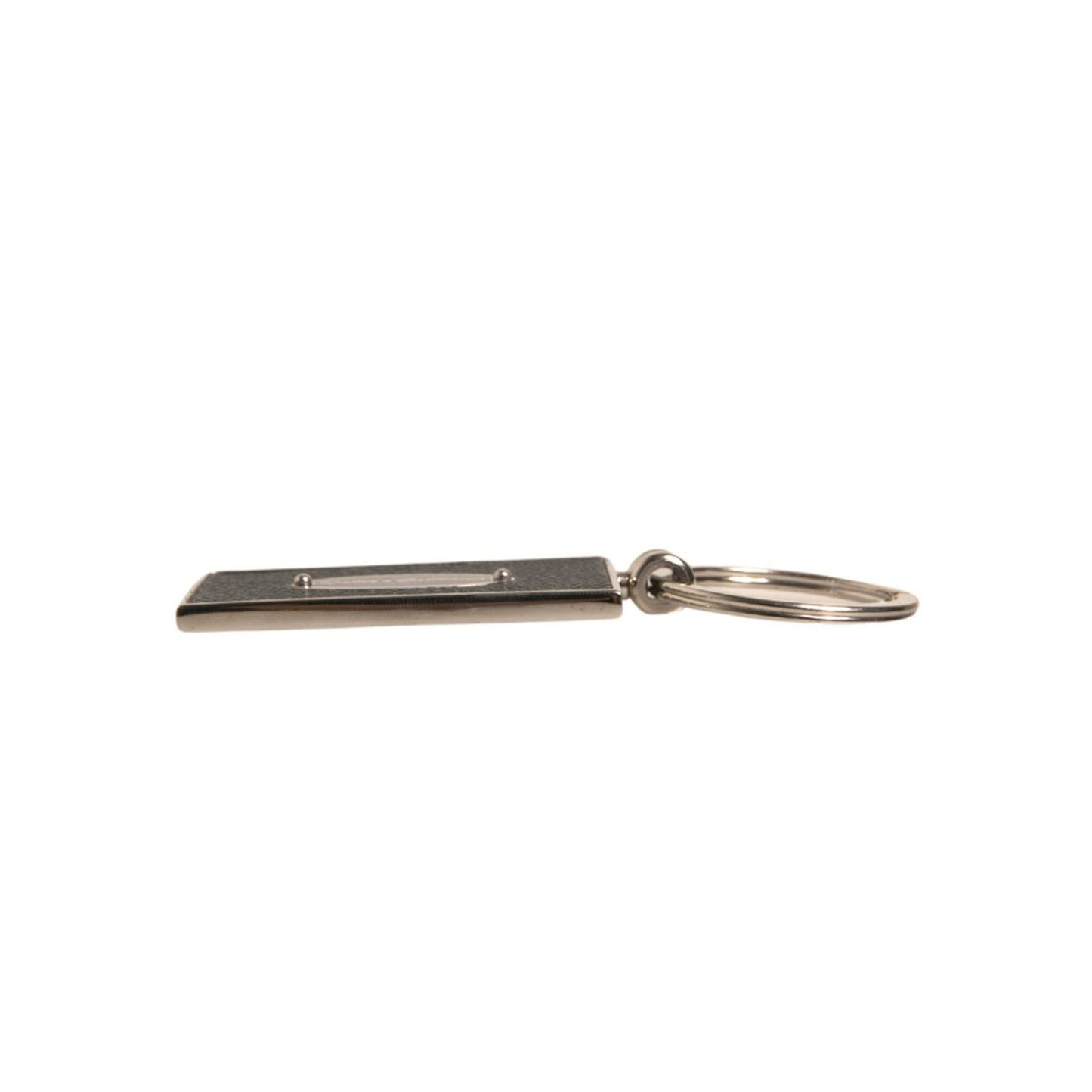 Dolce & Gabbana Black Leather Logo Metal Ring Keychain Keyring SMY10576