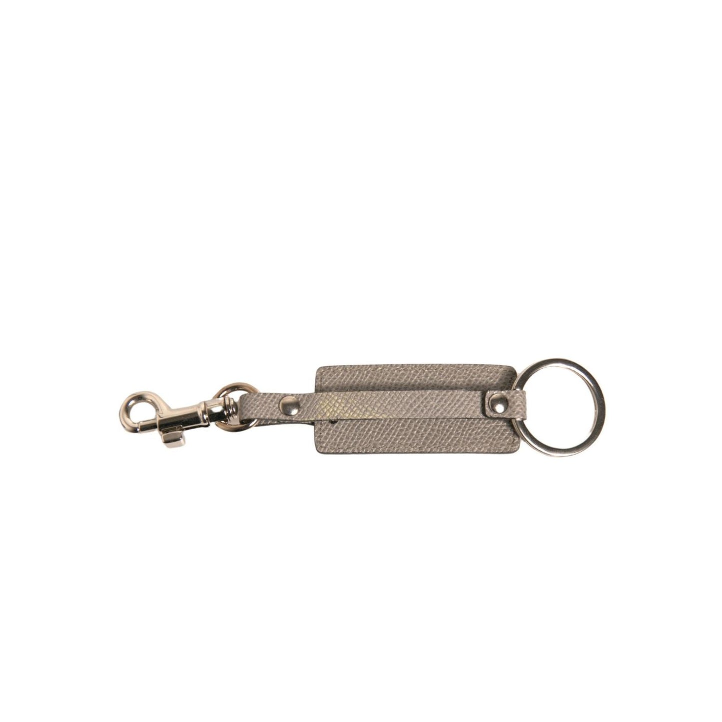 Dolce & Gabbana Beige DG Logo Leather Gold Metal Men Keychain Keyring