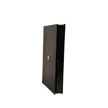Dolce & Gabbana Elegant Black Leather Logo Plaque Holder Catalogue Case