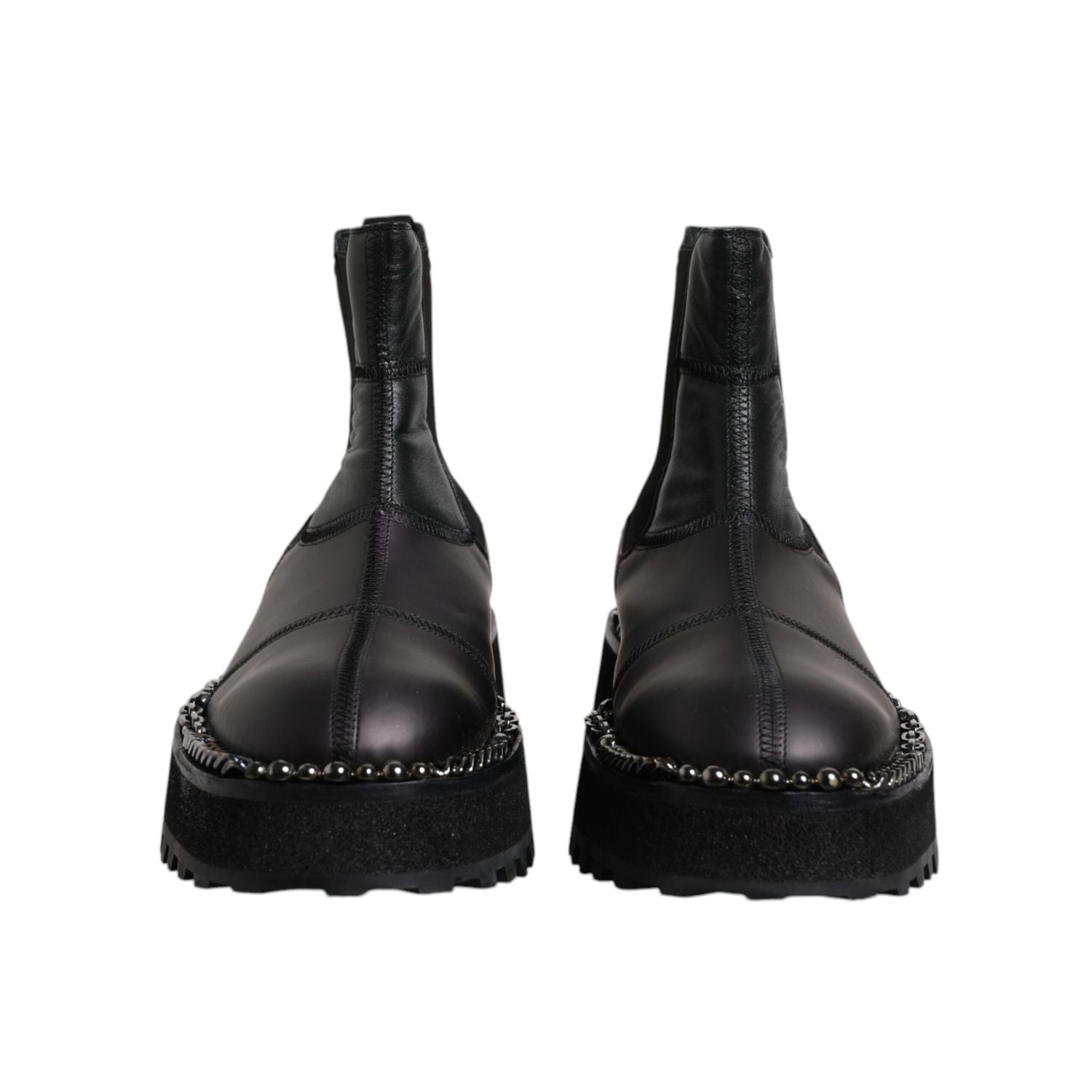 Dolce & Gabbana Black Chelsea Boots Leather Slip On Shoes