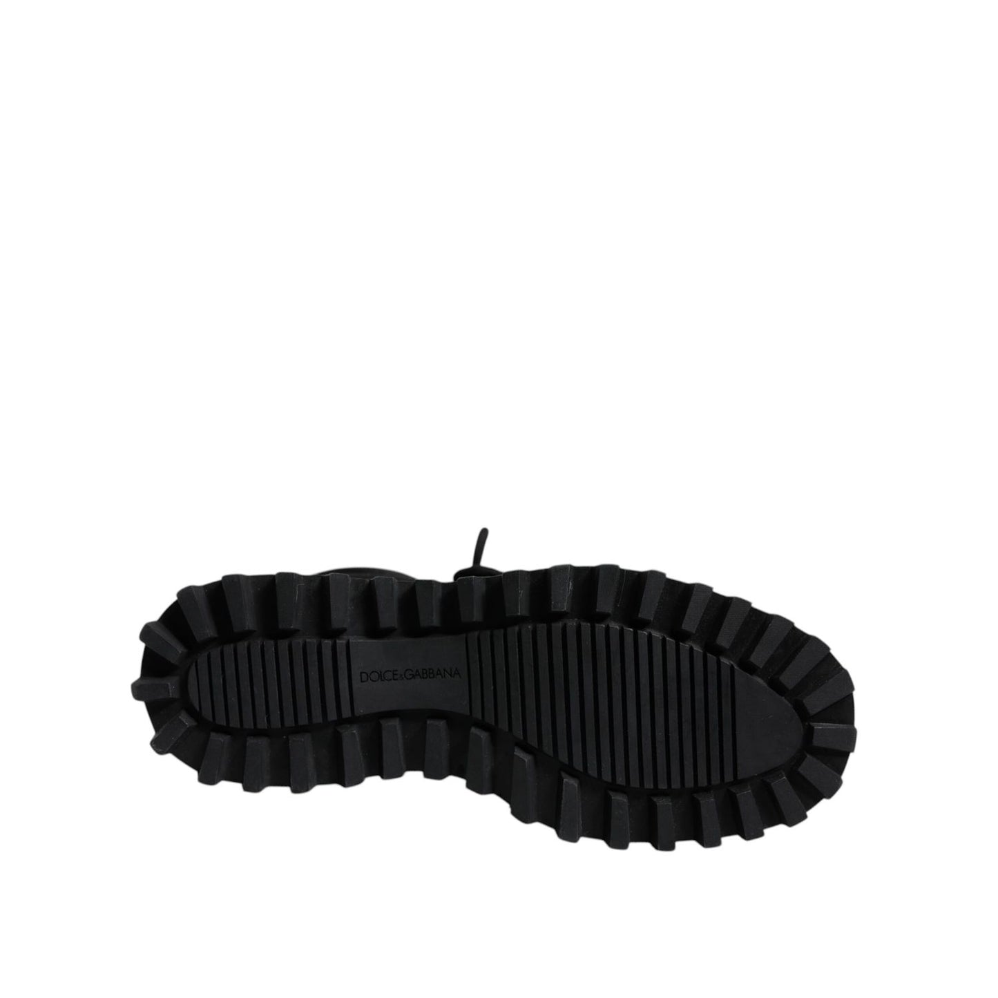 Dolce & Gabbana Black Padded Mid Calf Lace Up Boots Shoes