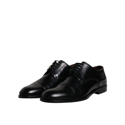 Dolce & Gabbana Black Calfskin Leather Derby Lace Up Formal Dress Shoes