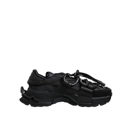 Dolce & Gabbana Black Low Top Space Lace Up Sneakers Shoes