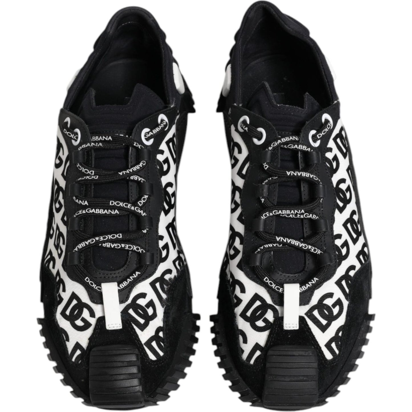 Dolce & Gabbana Black Logo Nylon Low Top NS1 Sneakers Shoes MV6683-45