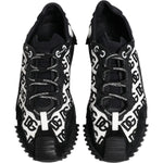 Dolce & Gabbana Black Logo Nylon Low Top NS1 Sneakers Shoes MV6683-45