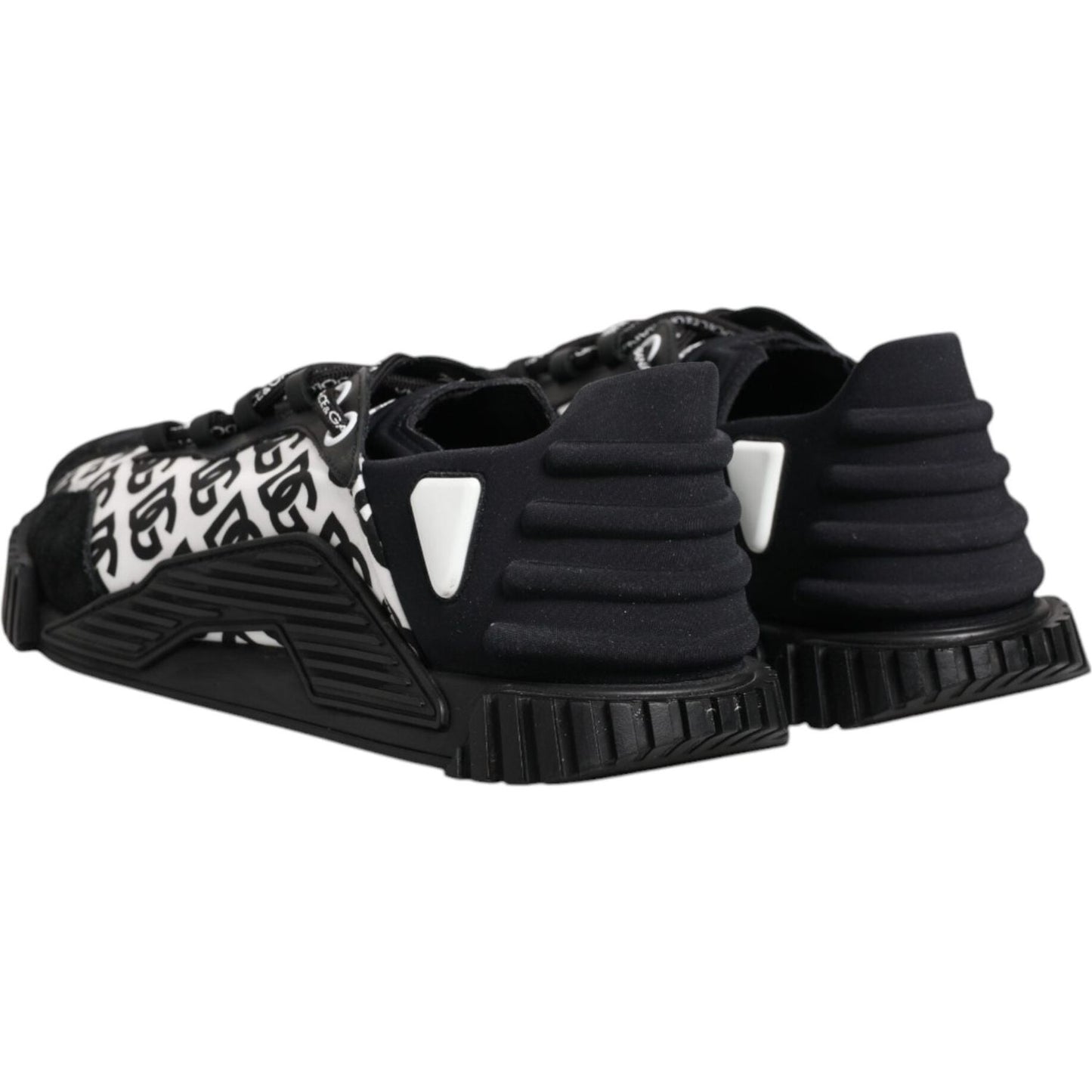 Dolce & Gabbana Black Logo Nylon Low Top NS1 Sneakers Shoes MV6683-45