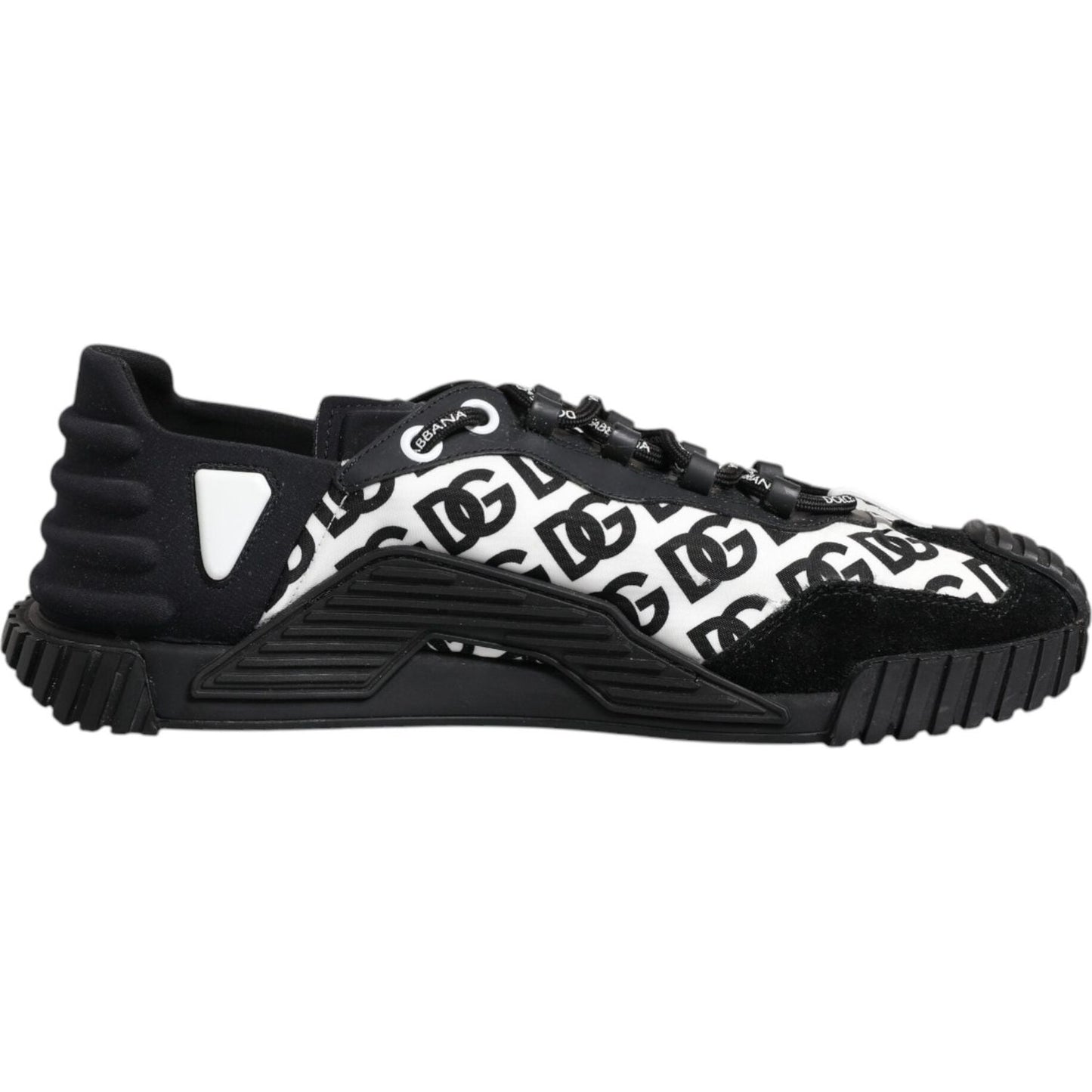 Dolce & Gabbana Black Logo Nylon Low Top NS1 Sneakers Shoes MV6683-45