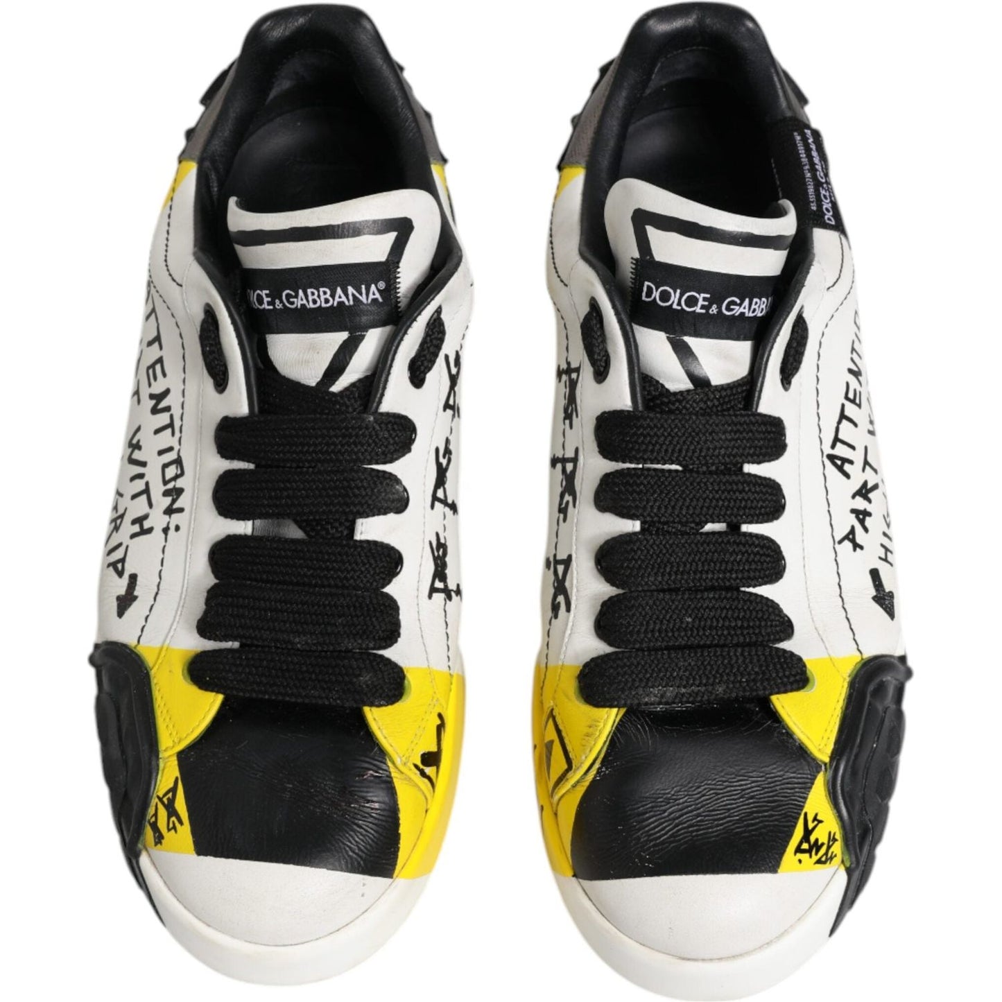 Dolce & Gabbana Multicolor Lettering Portofino Sneakers Shoes MV6690-44