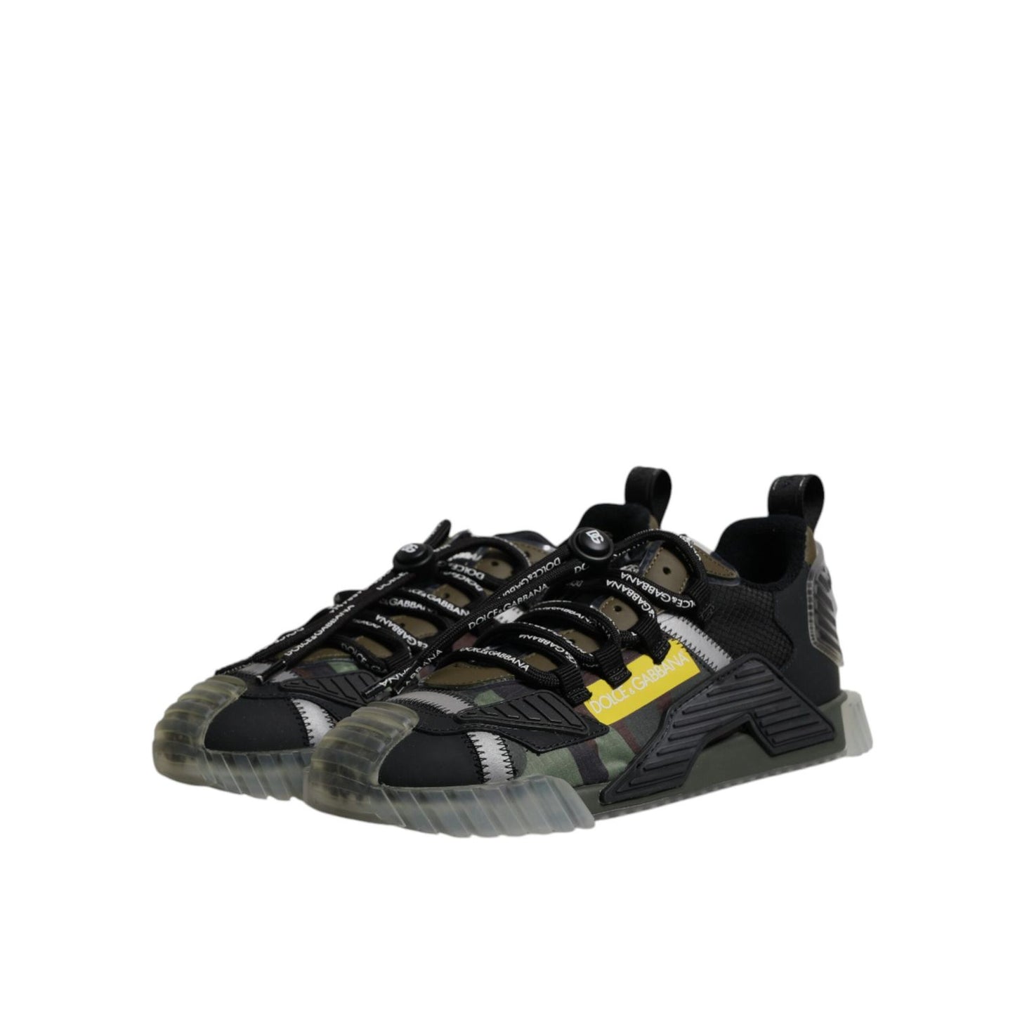 Dolce & Gabbana Black Green Camo NS1 Low Top Sneakers Shoes MV6728#1-44