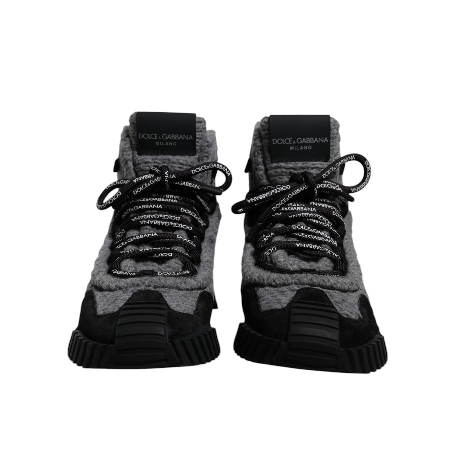 Dolce & Gabbana Gray Black NS1 High Top Boots Sneakers Shoes