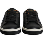 Dolce & Gabbana Black Leather Low Top Men Sneakers Shoes