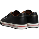 Dolce & Gabbana Black Leather Low Top Men Sneakers Shoes