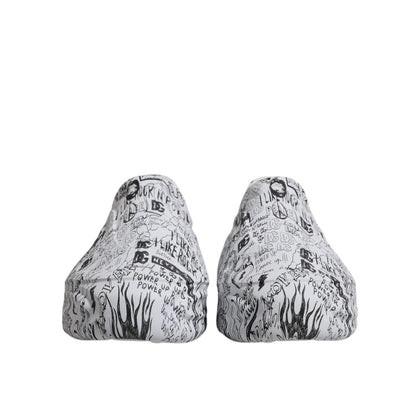 Dolce & Gabbana White Black Graffiti Daymaster Sneakers Shoes