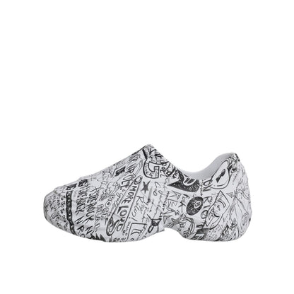 Dolce & Gabbana White Black Graffiti Daymaster Sneakers Shoes