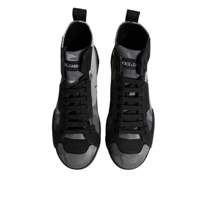 Dolce & Gabbana Multicolor Camouflage High Top Sneakers Shoes