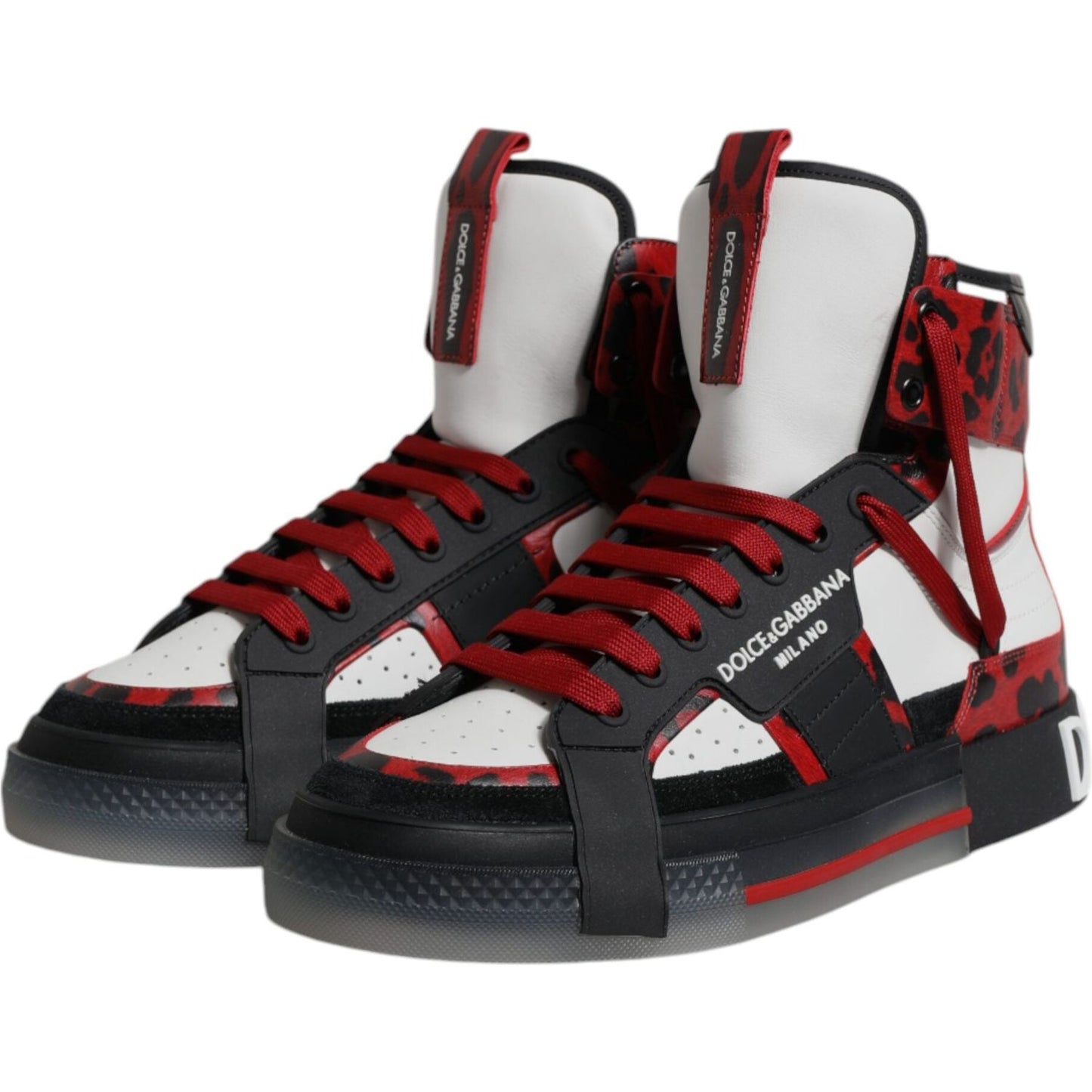 Dolce & Gabbana Multicolor Leather High Top Sneakers Shoes MV6805-40.5