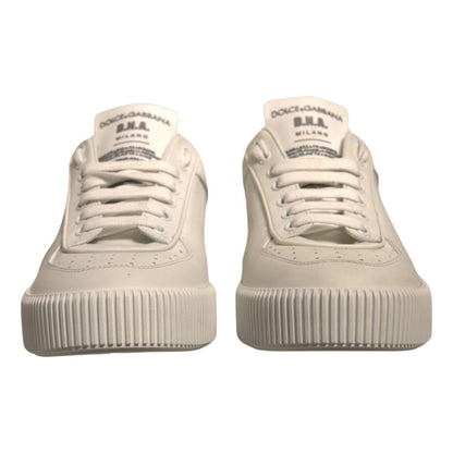 Dolce & Gabbana White Miami Leather Low Top Sneakers Shoes