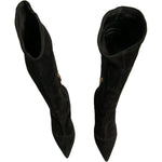 Dolce & Gabbana Black Suede Stiletto Knee High Boots Shoes