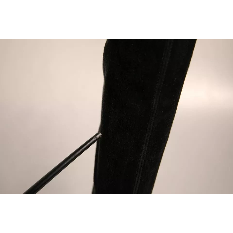 Dolce & Gabbana Black Suede Stiletto Knee High Boots Shoes