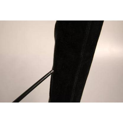 Dolce & Gabbana Black Suede Stiletto Knee High Boots Shoes
