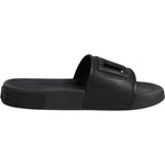 Dolce & Gabbana Black Rubber Slides Sandals Beachwear Shoes