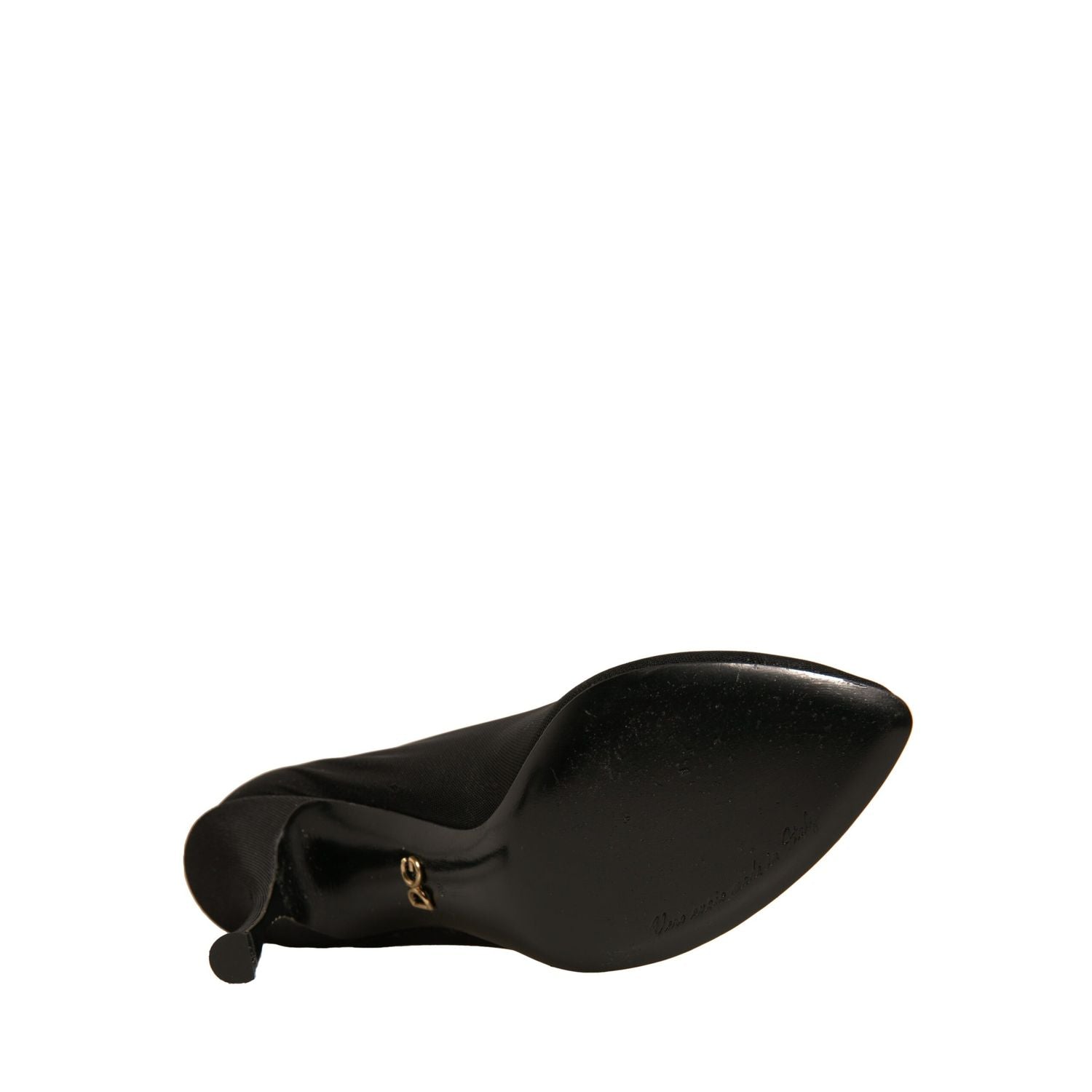 Dolce & Gabbana Black Silk Mesh Sock Style Heels Boots Shoes