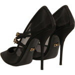 Dolce & Gabbana Black Mesh Mary Jane High Heels Pumps Shoes LA12335-40