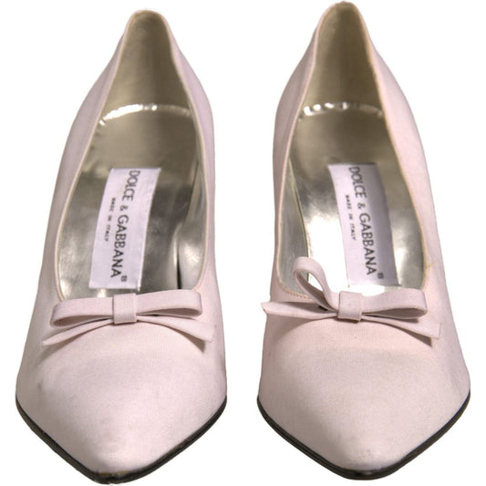 Dolce & Gabbana White Leather High Heels Women Pumps Shoes