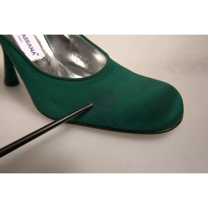 Dolce & Gabbana Green Suede Leather High Heel Pumps Shoes