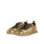 Dolce & Gabbana Gold Stretch Lace Up NS1 Sneakers Shoes LA12328-38
