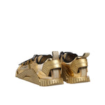 Dolce & Gabbana Gold Stretch Lace Up NS1 Sneakers Shoes LA12328-38
