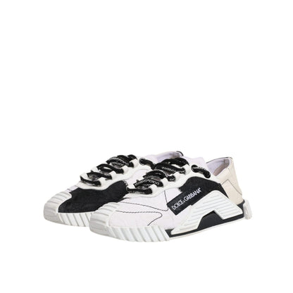 Dolce & Gabbana White Black NS1 Low Top Sneakers Shoes