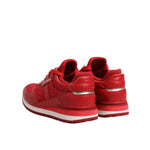 Dolce & Gabbana Red Floral Lace Leather Sneakers Shoes LA12348-36