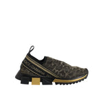 Dolce & Gabbana Gold Glitter Leopard Sorrento Sneakers Shoes LA12374-37