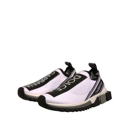 Dolce & Gabbana White Black Slip On Sorrento Sneakers Shoes