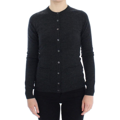 Dolce & Gabbana Gray Wool Button Cardigan Sweater