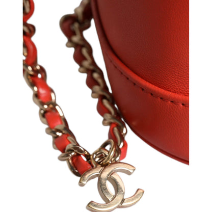 Chanel Orange Coco Mark Vanity Chain Shoulder Hand Purse