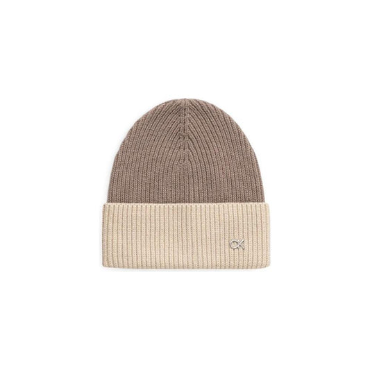 Calvin Klein Beige Wool Caps Baseball Hat CA-16494000127-ONE SIZE