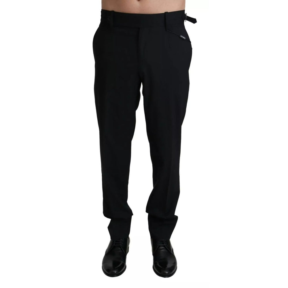Dolce & Gabbana Black Wool Stretch Dress Trouser Pants PAN71942-48