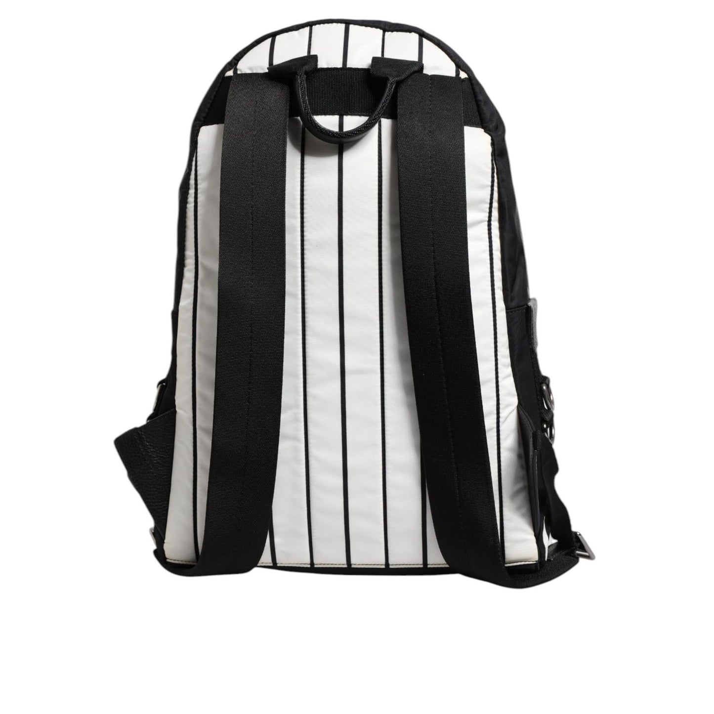 Dolce & Gabbana Black White Vulcano Royal King Print Men Backpack Bag