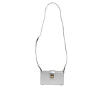 Dolce & Gabbana Metallic Silver DG BOX Leather Shoulder Strap Bag