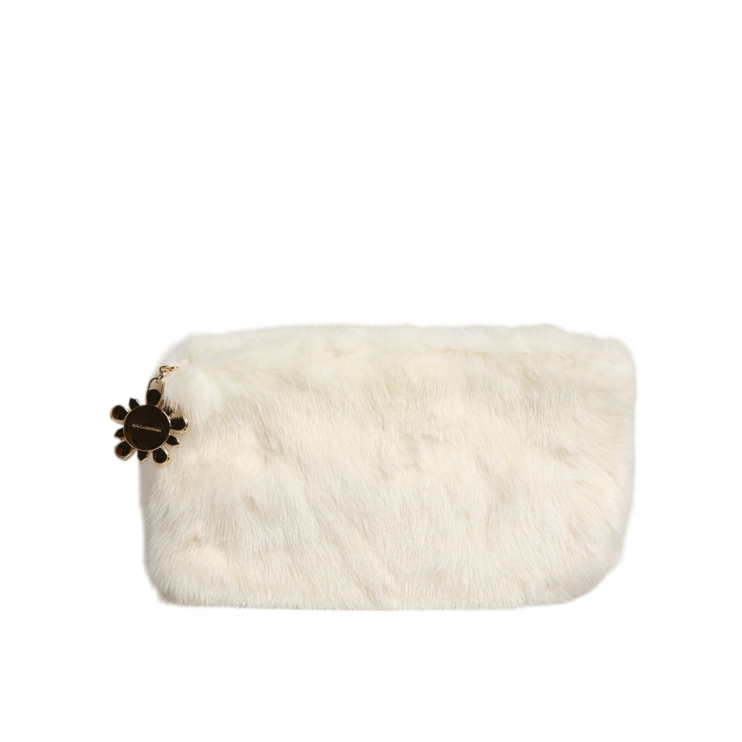 Dolce & Gabbana White Fur Handbag Clutch Purse Pouch Bag