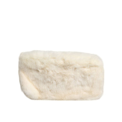 Dolce & Gabbana White Fur Handbag Clutch Purse Pouch Bag